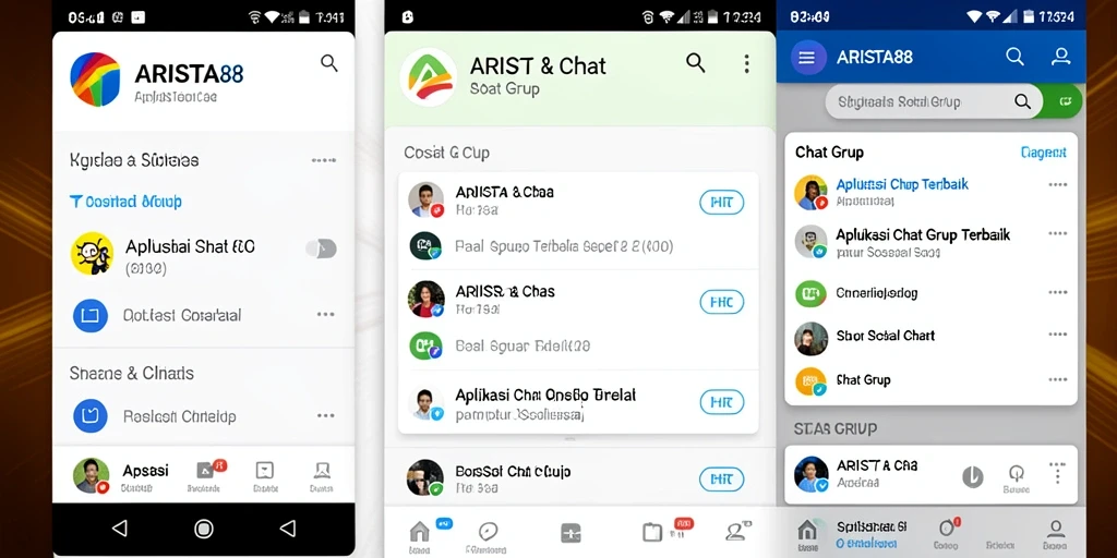 Tampilan antarmuka ARISTA88 yang intuitif untuk Chat Grup.