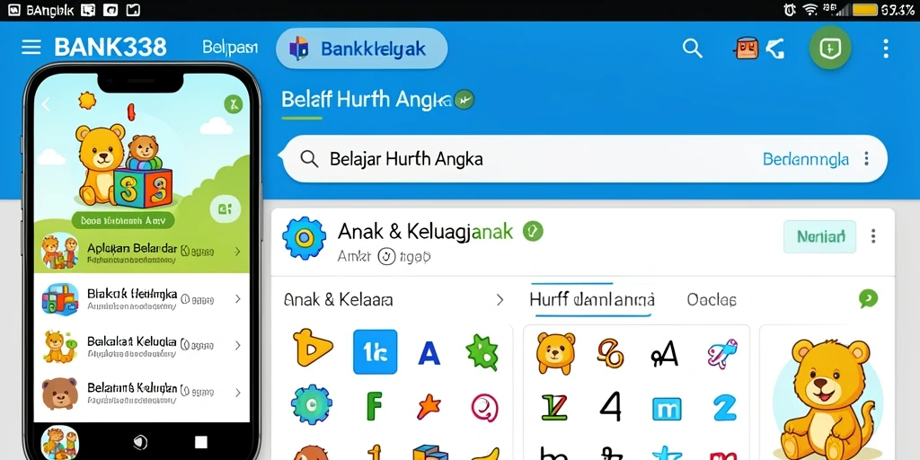 Tampilan antarmuka BANK338 yang menarik dan edukatif untuk anak-anak.