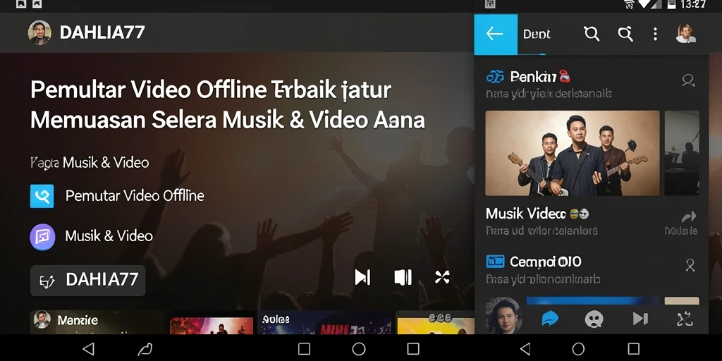 Screenshot DAHLIA77 menampilkan antarmuka pemutar video yang sederhana dan elegan.