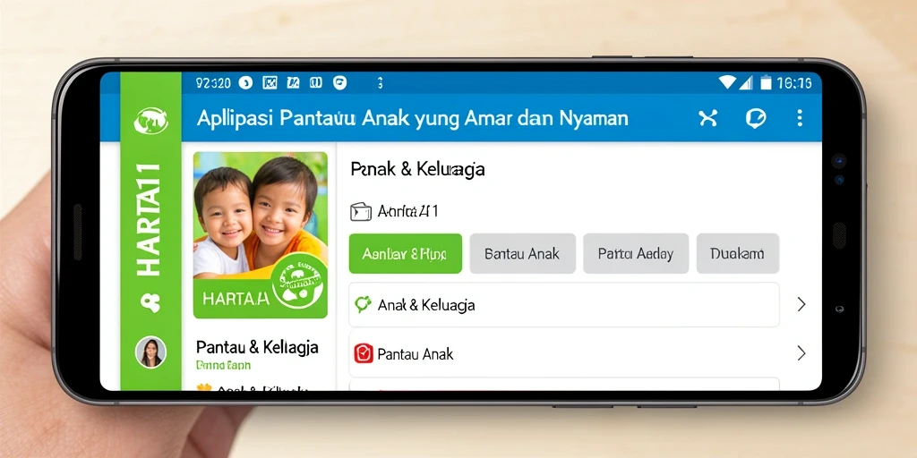 Tampilan antarmuka HARTA11 untuk pemantauan aktivitas anak.