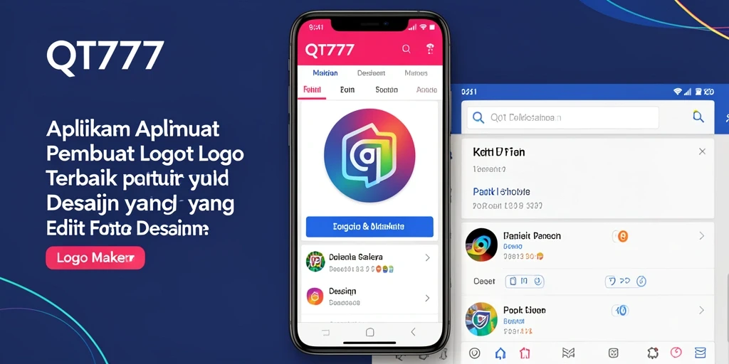 Antarmuka QT777 yang sederhana dan intuitif untuk pembuatan logo.