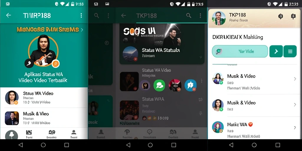 Tampilan antarmuka TKP188 dengan akses mudah ke Status WA Video.